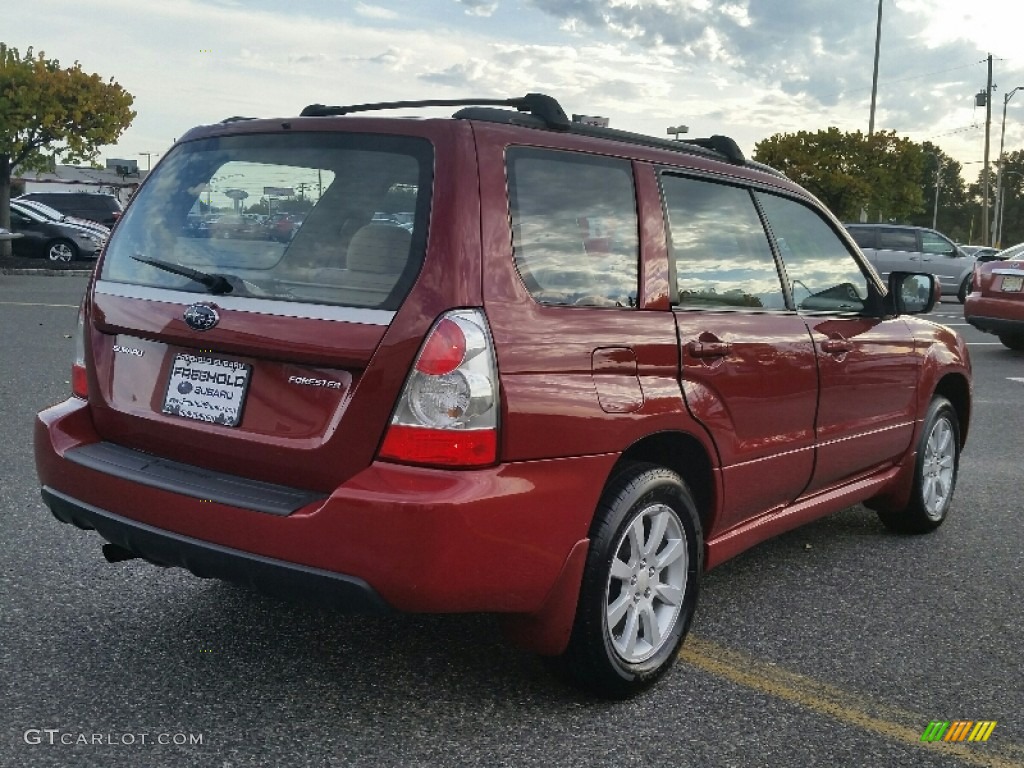 2007 Forester 2.5 X Premium - Garnet Red Pearl / Desert Beige photo #3