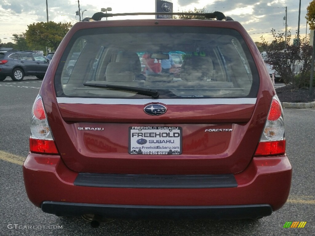 2007 Forester 2.5 X Premium - Garnet Red Pearl / Desert Beige photo #4