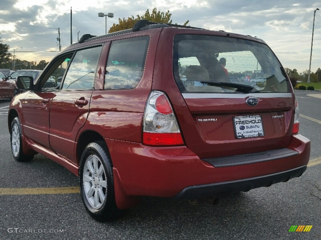 2007 Forester 2.5 X Premium - Garnet Red Pearl / Desert Beige photo #5
