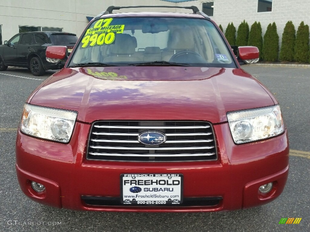 2007 Forester 2.5 X Premium - Garnet Red Pearl / Desert Beige photo #8