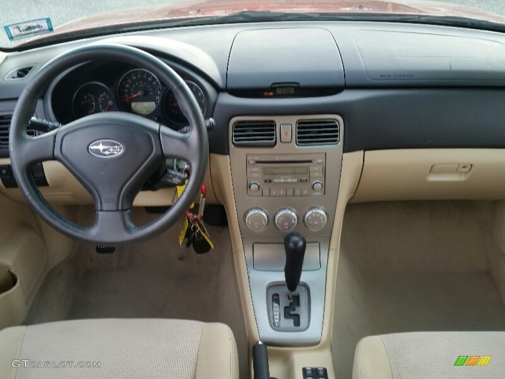 2007 Forester 2.5 X Premium - Garnet Red Pearl / Desert Beige photo #10