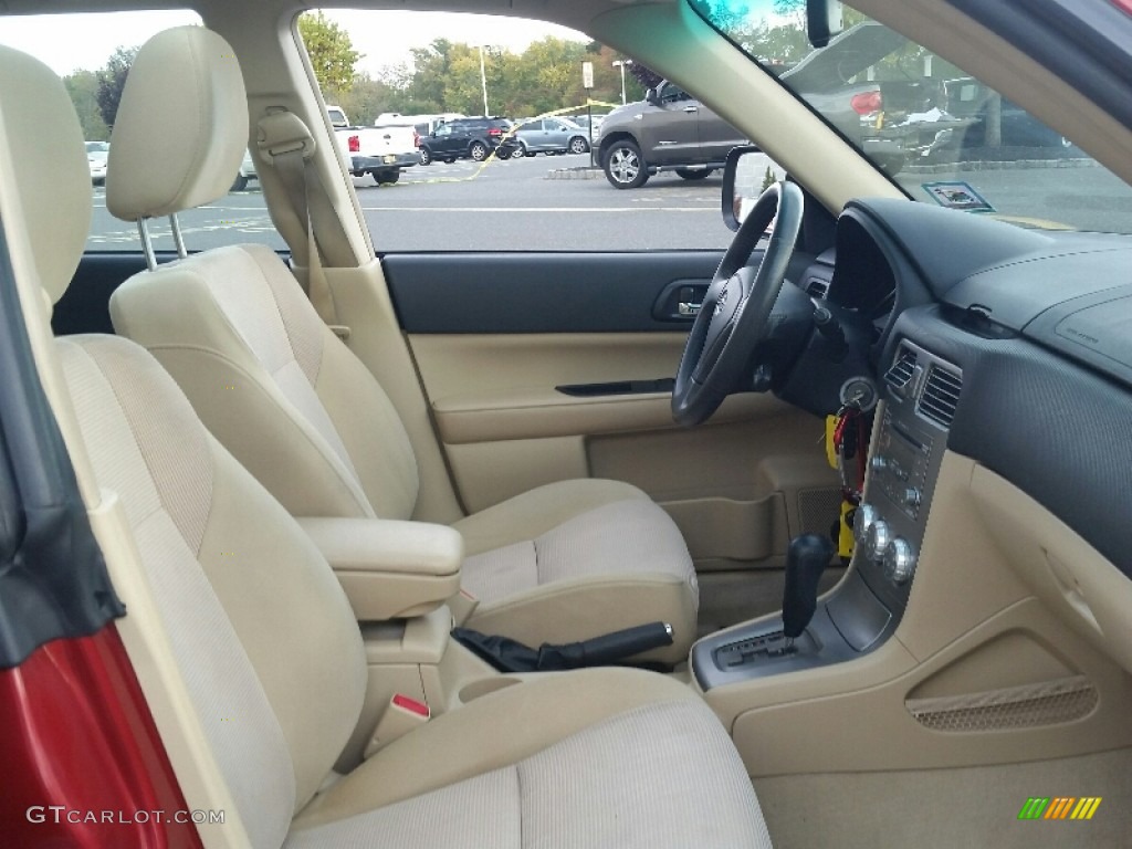 2007 Forester 2.5 X Premium - Garnet Red Pearl / Desert Beige photo #23