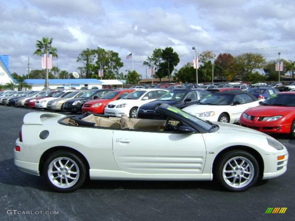 2001 Eclipse Spyder GT - Dover White Pearl / Tan photo #8