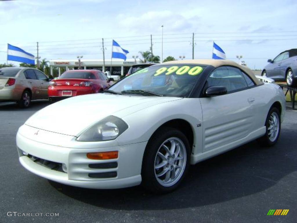 2001 Eclipse Spyder GT - Dover White Pearl / Tan photo #11