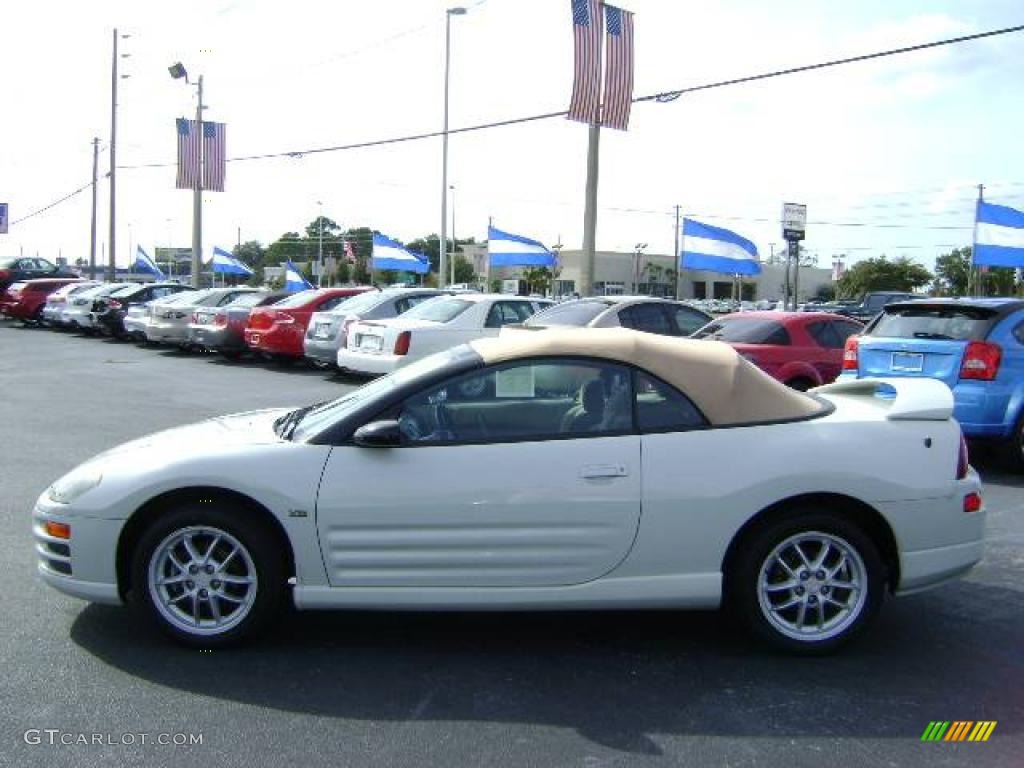 2001 Eclipse Spyder GT - Dover White Pearl / Tan photo #12