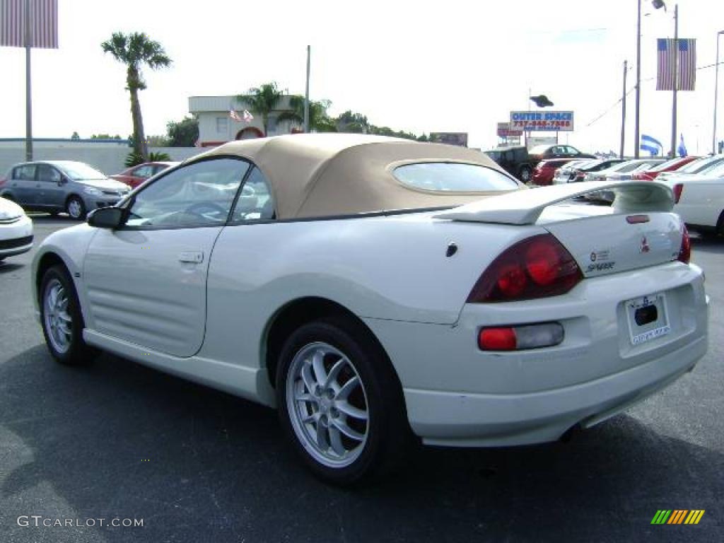 2001 Eclipse Spyder GT - Dover White Pearl / Tan photo #13