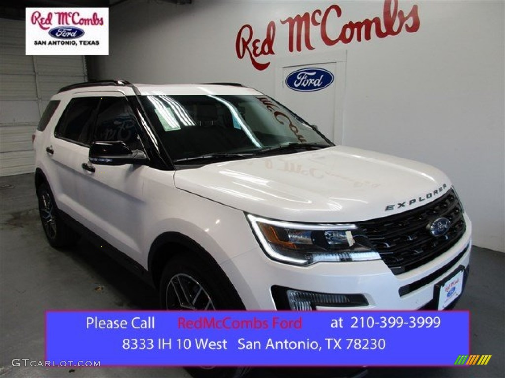 2016 Explorer Sport 4WD - White Platinum Metallic Tri-Coat / Ebony Black photo #1