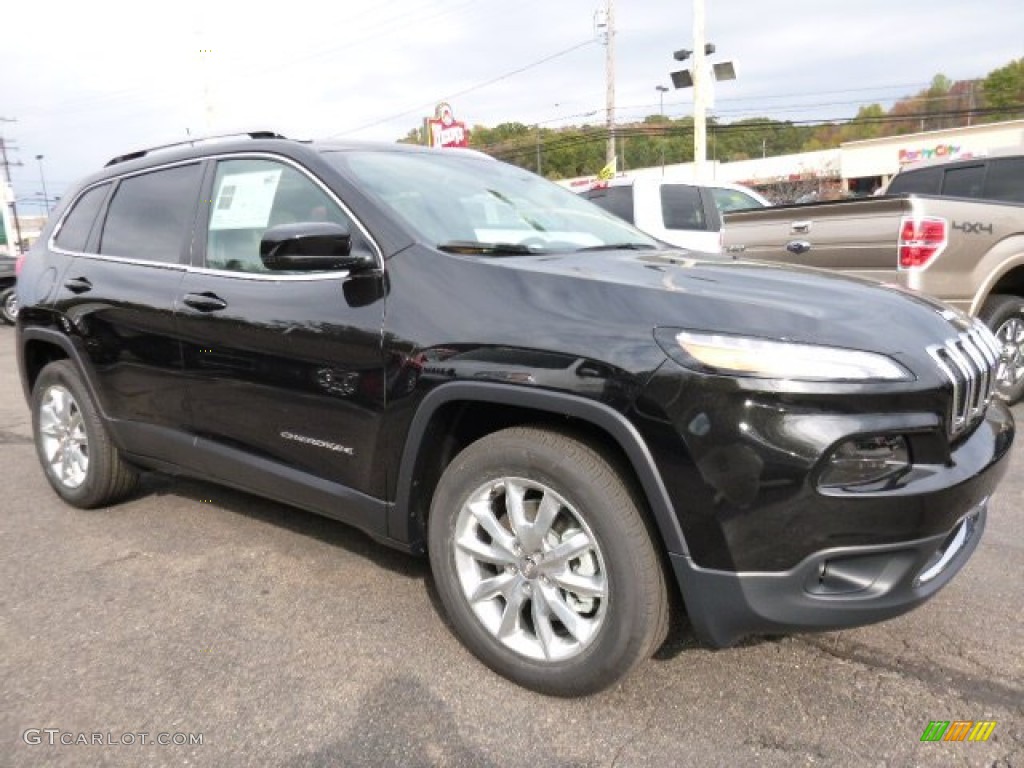 Brilliant Black Crystal Pearl 2016 Jeep Cherokee Limited 4x4 Exterior Photo #108139212