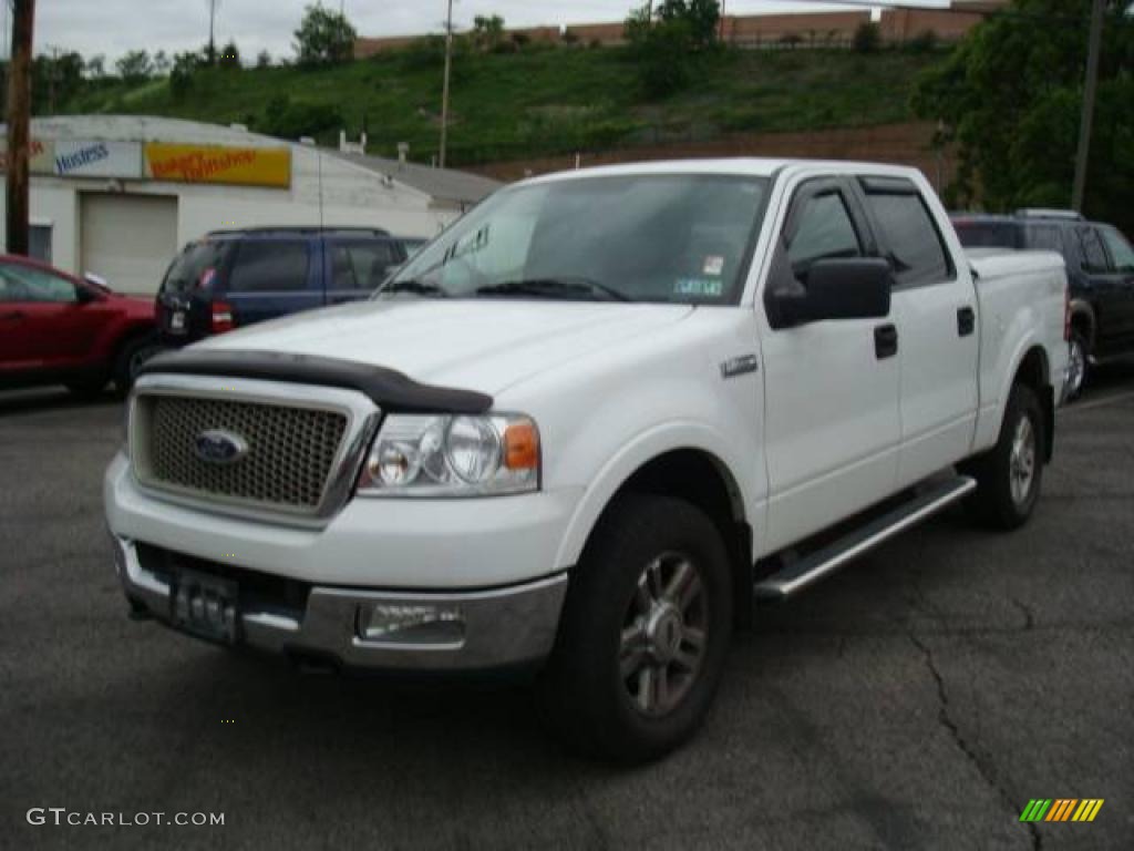 2004 F150 XLT SuperCrew 4x4 - Oxford White / Black/Medium Flint photo #7