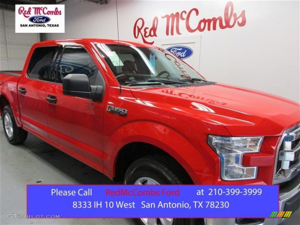 2015 F150 XLT SuperCrew - Race Red / Medium Earth Gray photo #1