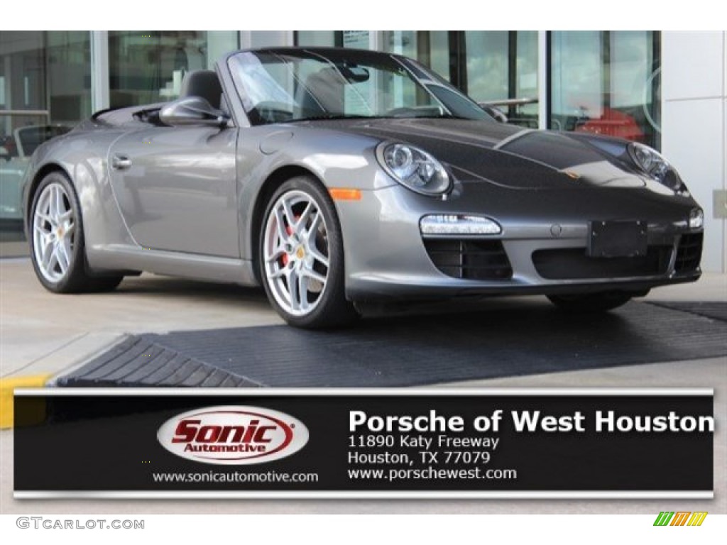 2010 911 Carrera S Cabriolet - Meteor Grey Metallic / Stone Grey photo #1