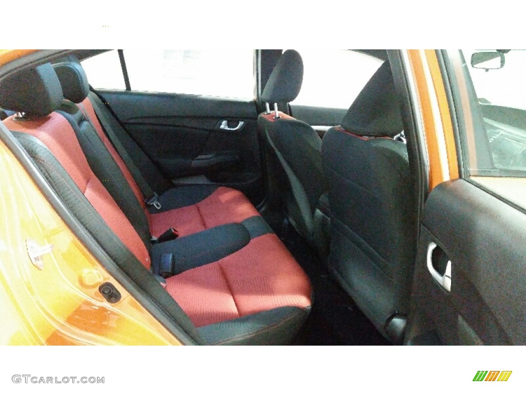 2014 Civic Si Sedan - Orange Fire Pearl / Black/Red photo #11