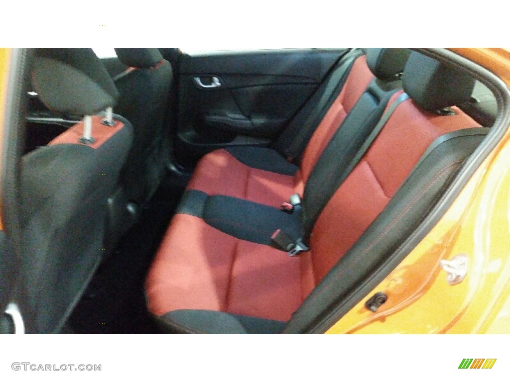 2014 Civic Si Sedan - Orange Fire Pearl / Black/Red photo #19