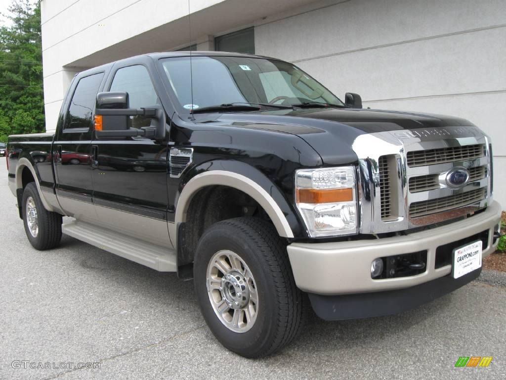 2008 F250 Super Duty King Ranch Crew Cab 4x4 - Black / Camel/Chaparral Leather photo #1