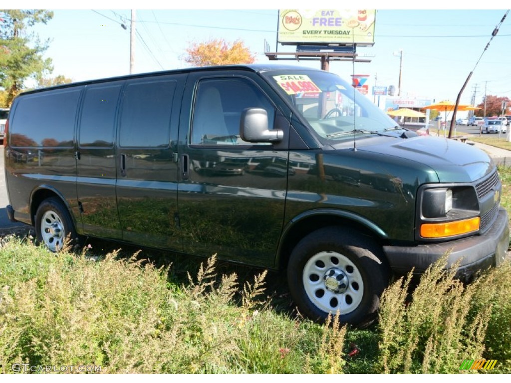 2011 Express 1500 Work Van - Dark Green Metallic / Medium Pewter photo #4