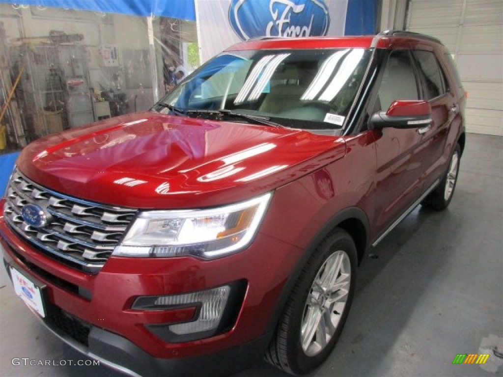 2016 Explorer Limited - Ruby Red Metallic Tri-Coat / Medium Light Camel photo #3