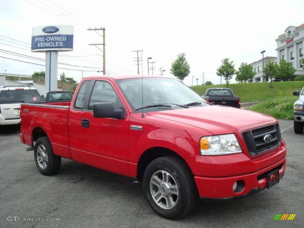 2008 F150 STX Regular Cab - Bright Red / Medium/Dark Flint photo #1
