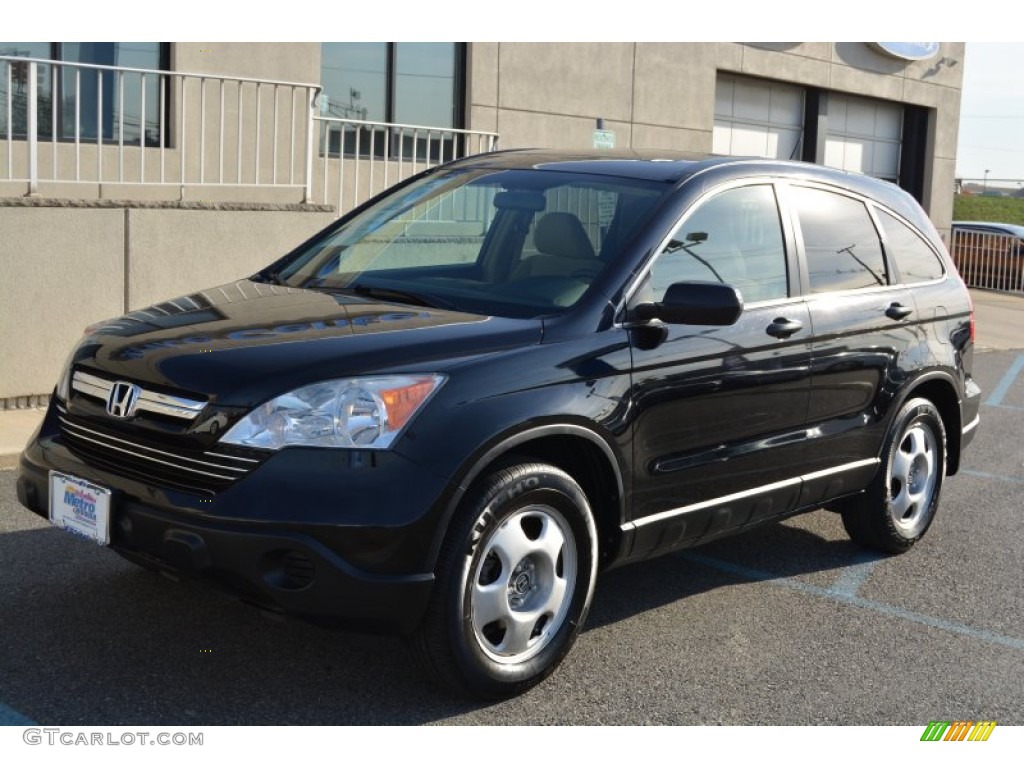 2009 CR-V EX 4WD - Crystal Black Pearl / Ivory photo #7