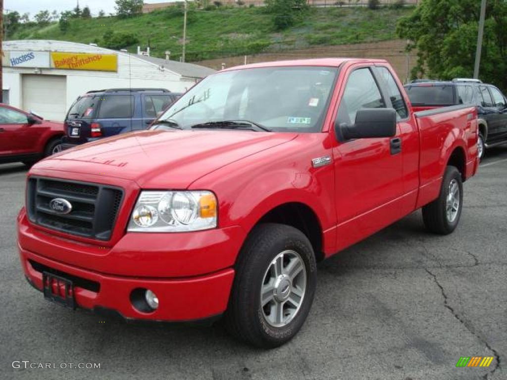 2008 F150 STX Regular Cab - Bright Red / Medium/Dark Flint photo #7