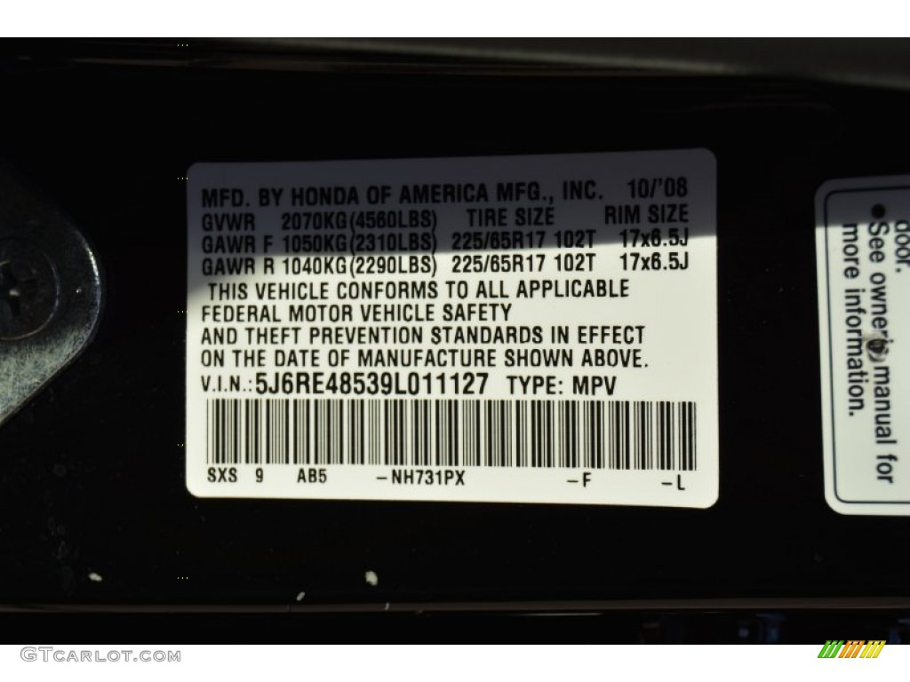 2009 CR-V EX 4WD - Crystal Black Pearl / Ivory photo #32