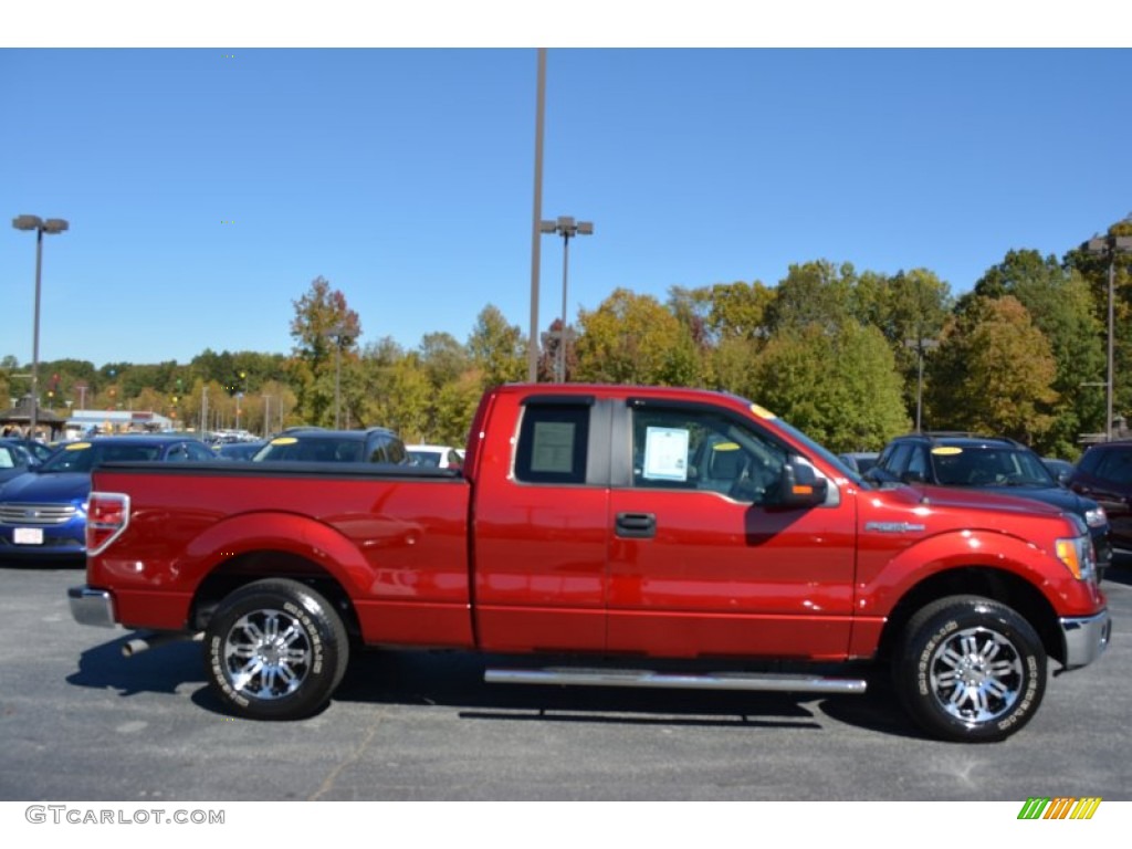 2014 F150 XLT SuperCab - Ruby Red / Steel Grey photo #2