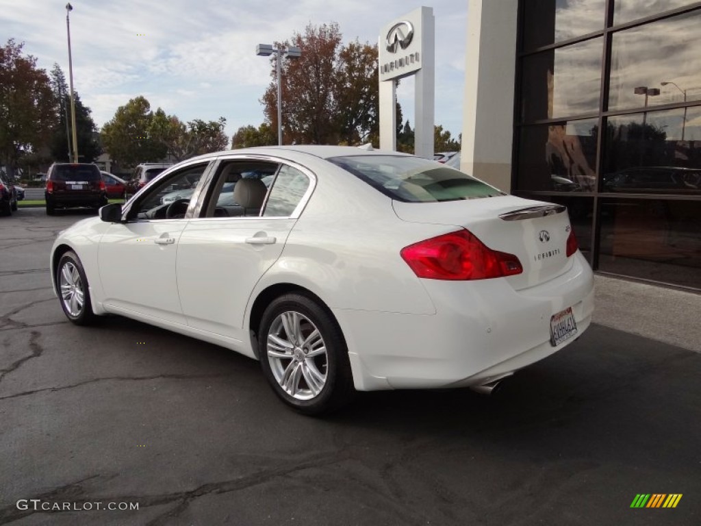 2012 G 37 x AWD Sedan - Moonlight White / Stone photo #6