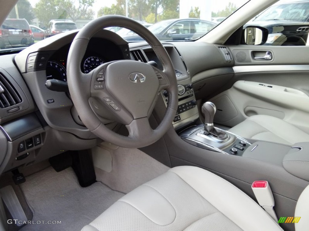 2012 G 37 x AWD Sedan - Moonlight White / Stone photo #8