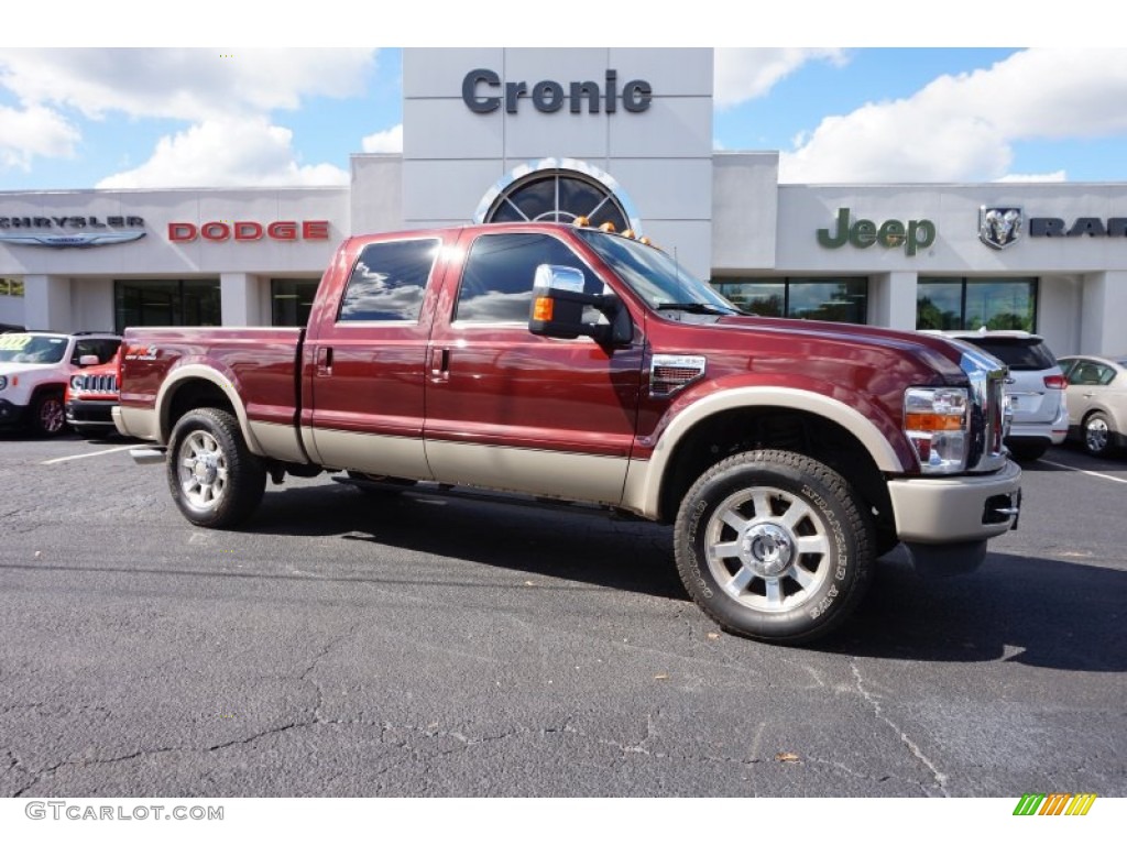 2010 F250 Super Duty King Ranch Crew Cab 4x4 - Royal Red Metallic / Chaparral Leather photo #1
