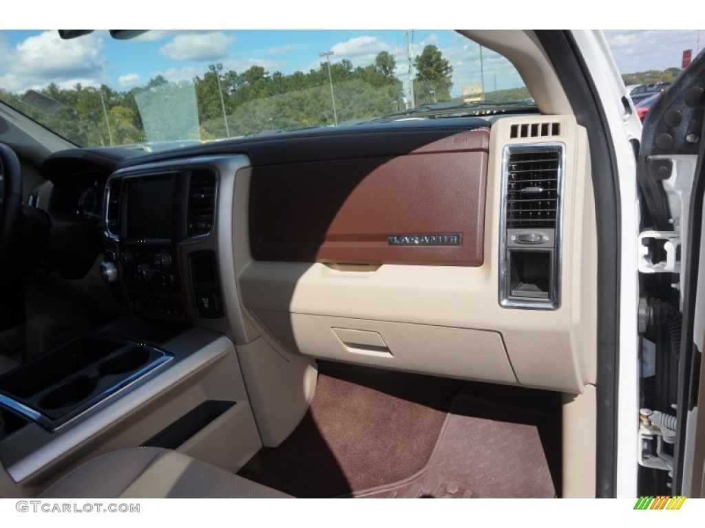 2014 1500 Laramie Crew Cab 4x4 - Bright White / Canyon Brown/Light Frost Beige photo #21