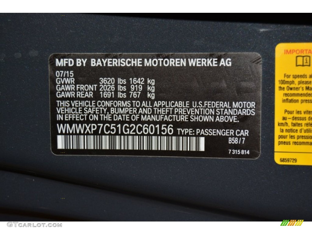 2016 Hardtop Color Code B58 for Thunder Gray Metallic Photo #108169987