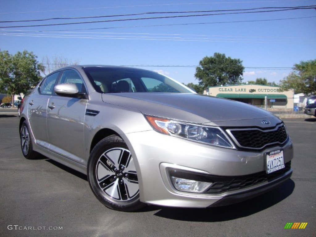 2012 Optima Hybrid - Satin Metal / Beige photo #1