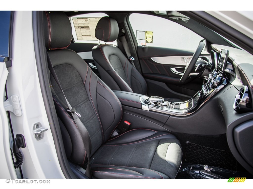 Black/Dinamica w/Red Accent Interior 2016 Mercedes-Benz C 450 AMG Sedan Photo #108177155