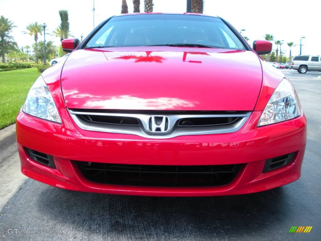 2007 Accord EX V6 Coupe - San Marino Red / Ivory photo #3