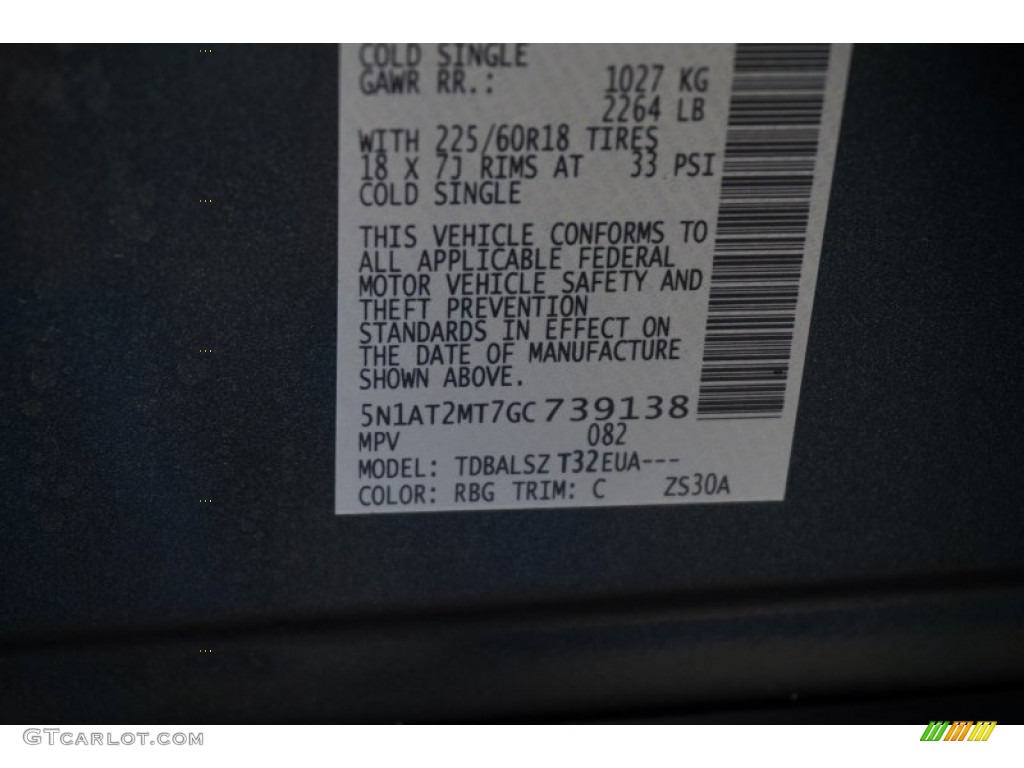 2016 Rogue Color Code RBG for Arctic Blue Metallic Photo #108178390