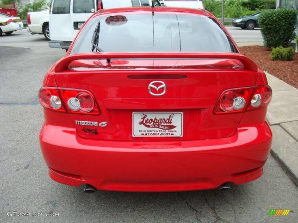 2005 MAZDA6 i Sport Hatchback - Volcanic Red / Gray photo #3