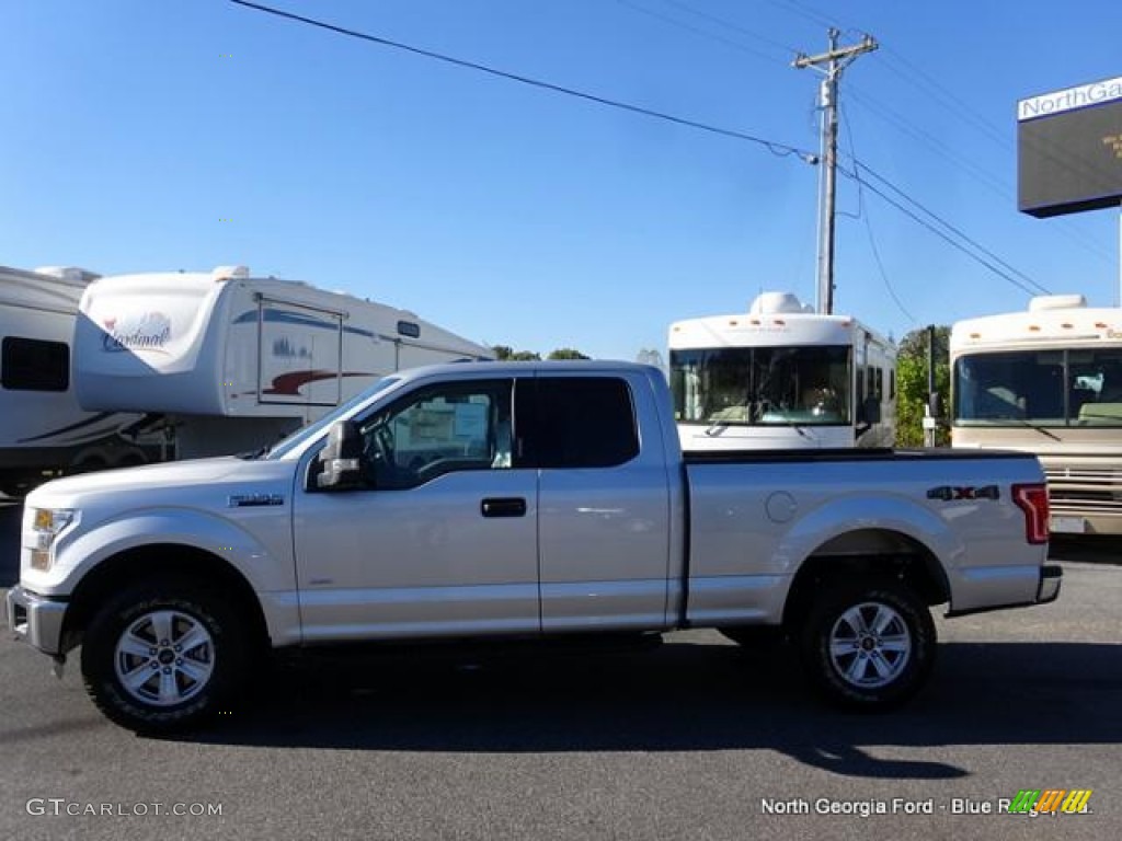 2015 F150 XLT SuperCab 4x4 - Ingot Silver Metallic / Medium Earth Gray photo #2