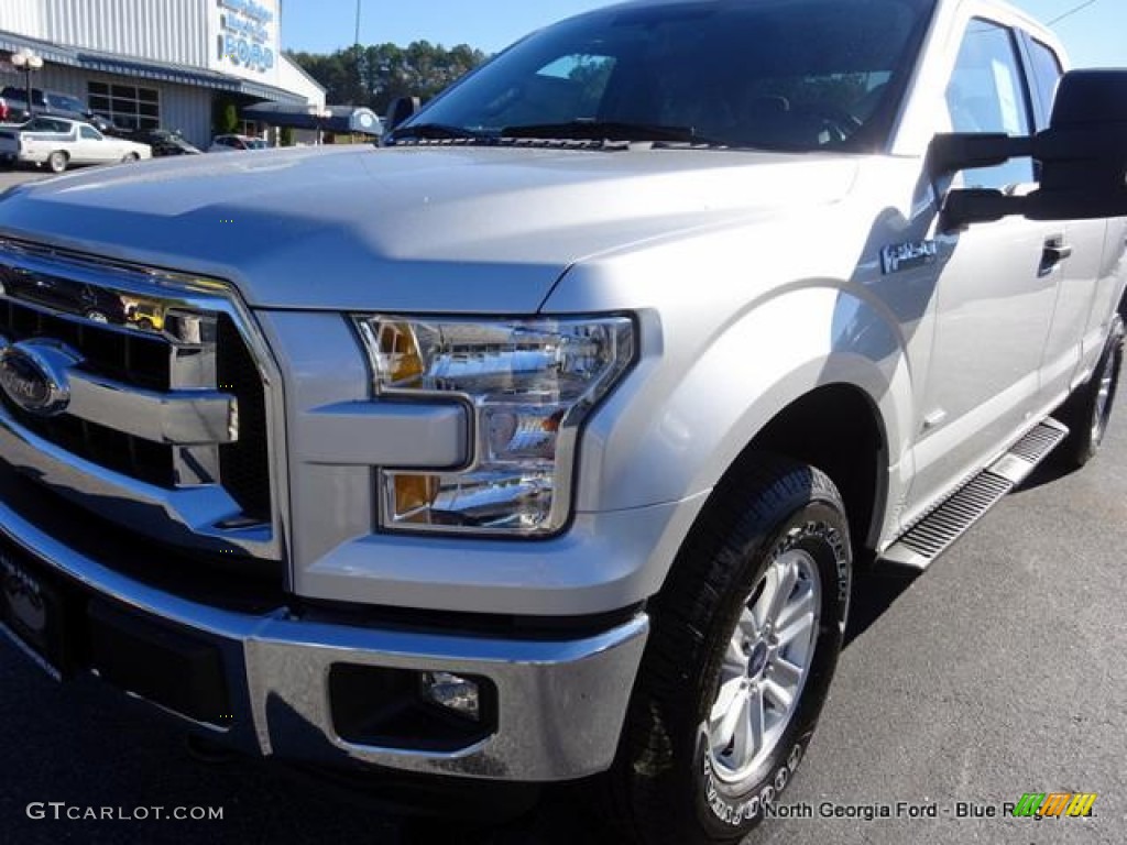 2015 F150 XLT SuperCab 4x4 - Ingot Silver Metallic / Medium Earth Gray photo #30