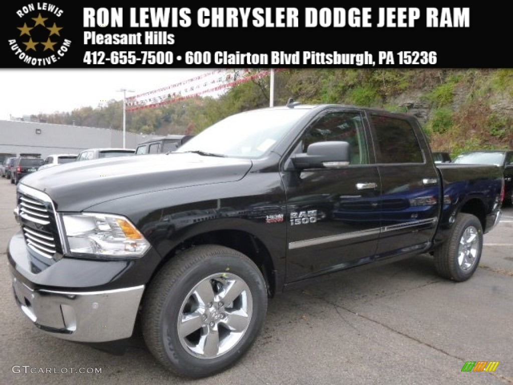 2016 1500 Big Horn Crew Cab 4x4 - Brilliant Black Crystal Pearl / Black/Diesel Gray photo #1