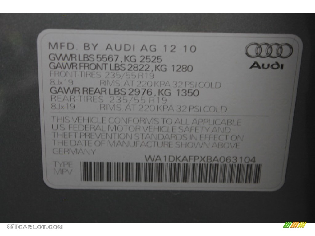 2011 Q5 3.2 quattro - Quartz Grey Metallic / Black photo #17