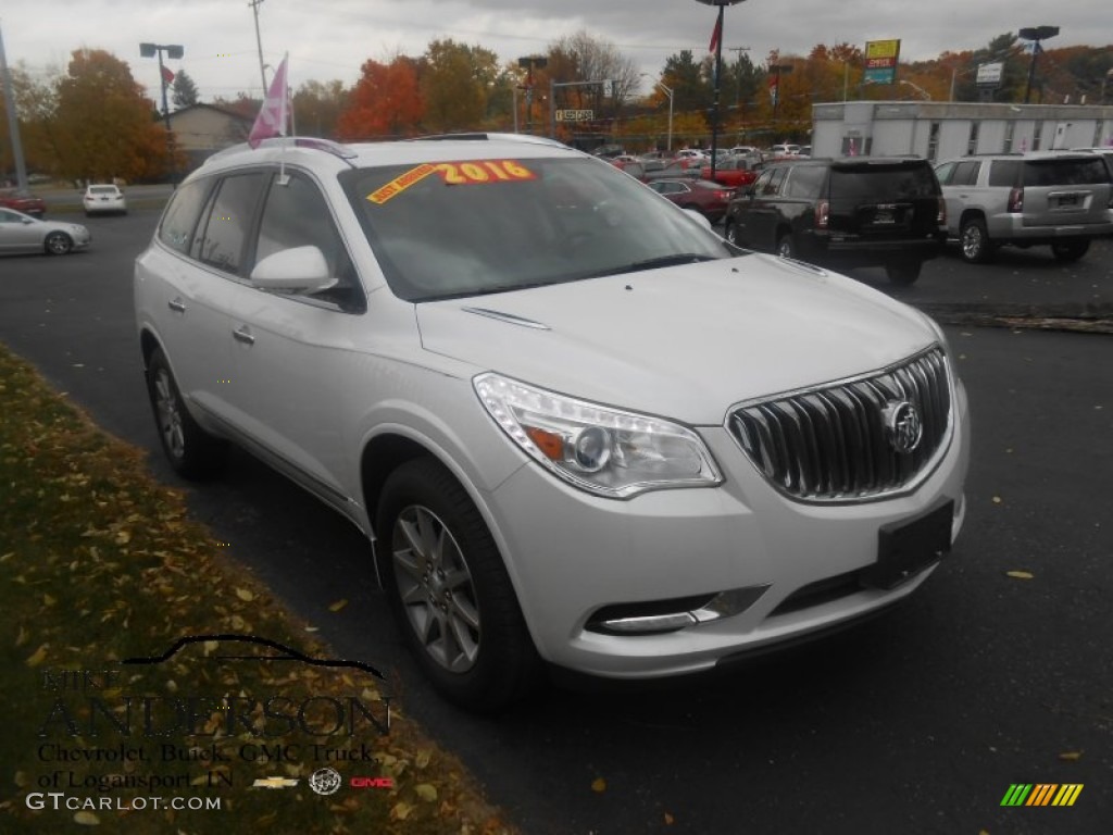 2016 Enclave Leather - White Frost Tricoat / Ebony/Ebony photo #1
