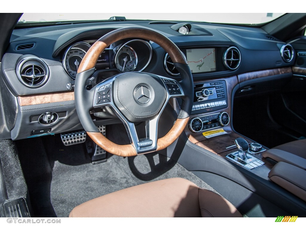 Nut Brown/Black Nappa Interior 2016 Mercedes-Benz SL 400 Roadster Photo #108197948