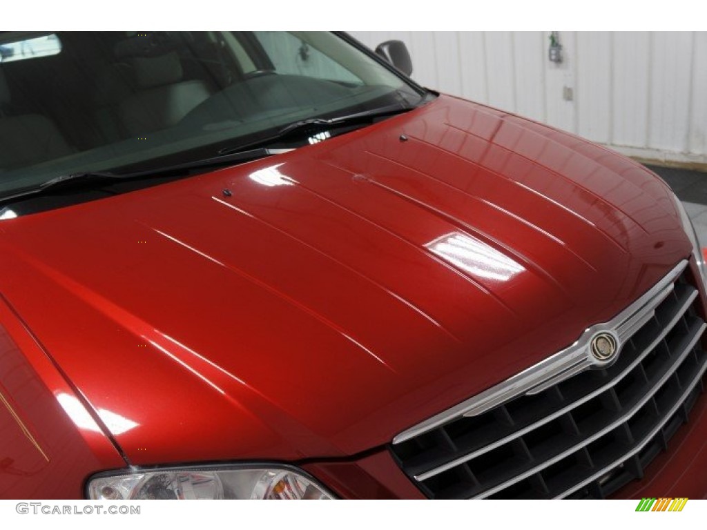 2008 Pacifica Touring AWD - Inferno Red Crystal Pearlcoat / Pastel Slate Gray photo #49
