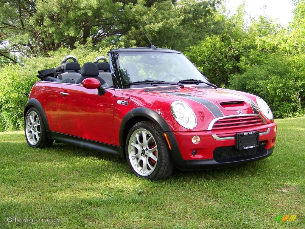 2007 Cooper S John Cooper Works Convertible - Chili Red / Grey/Carbon Black photo #3