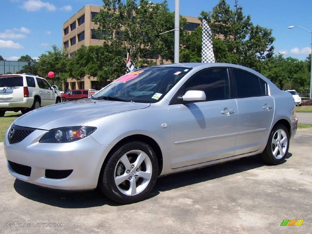 2006 MAZDA3 i Sedan - Sunlight Silver Metallic / Black photo #1