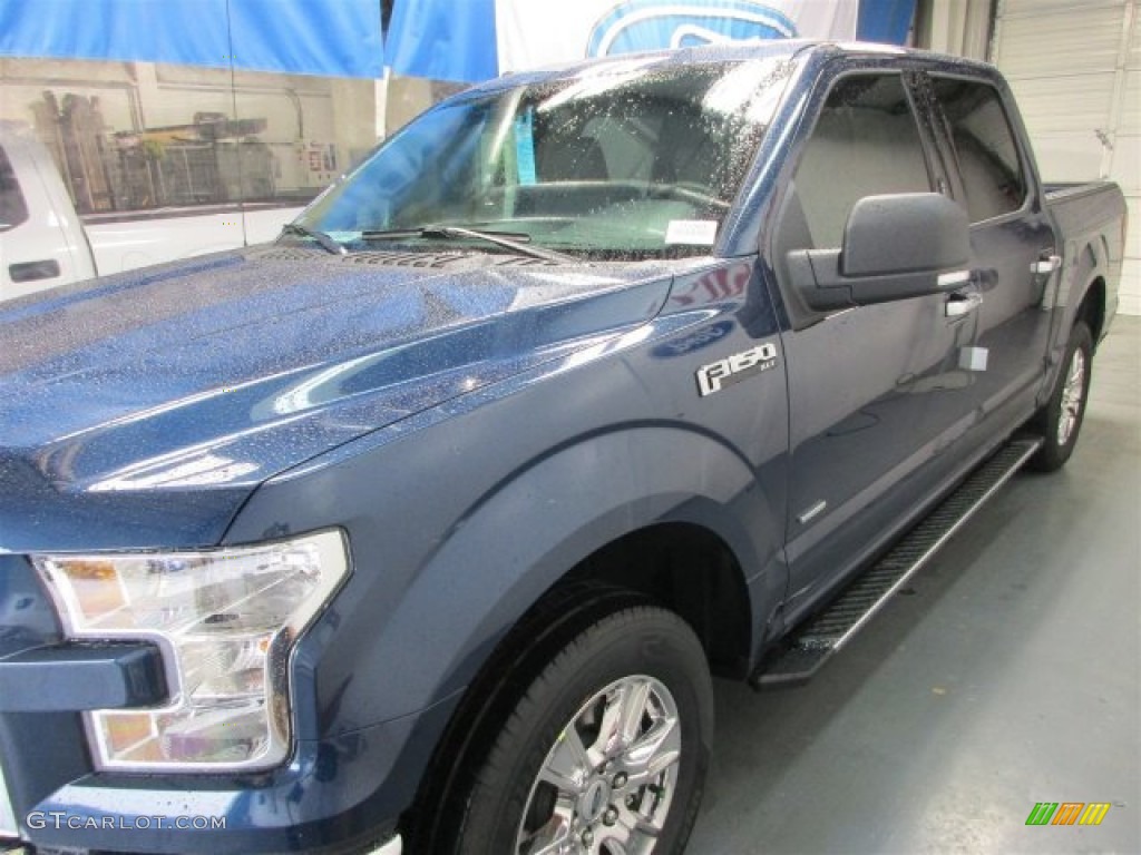 2015 F150 XLT SuperCrew - Blue Jeans Metallic / Medium Earth Gray photo #3