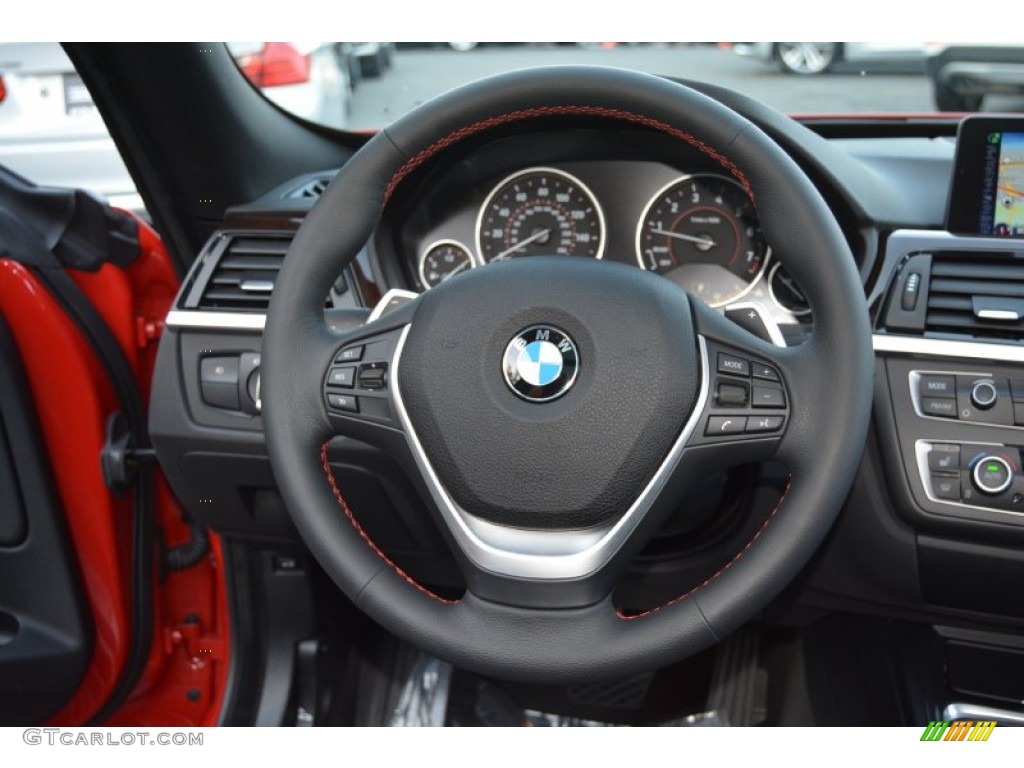 2015 BMW 3 Series 335i xDrive Gran Turismo Black Steering Wheel Photo #108213282