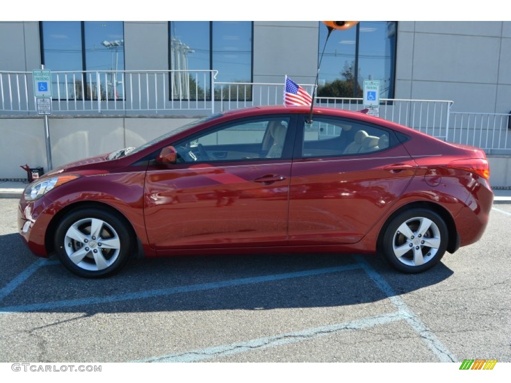 2013 Elantra GLS - Sparkling Ruby / Beige photo #6