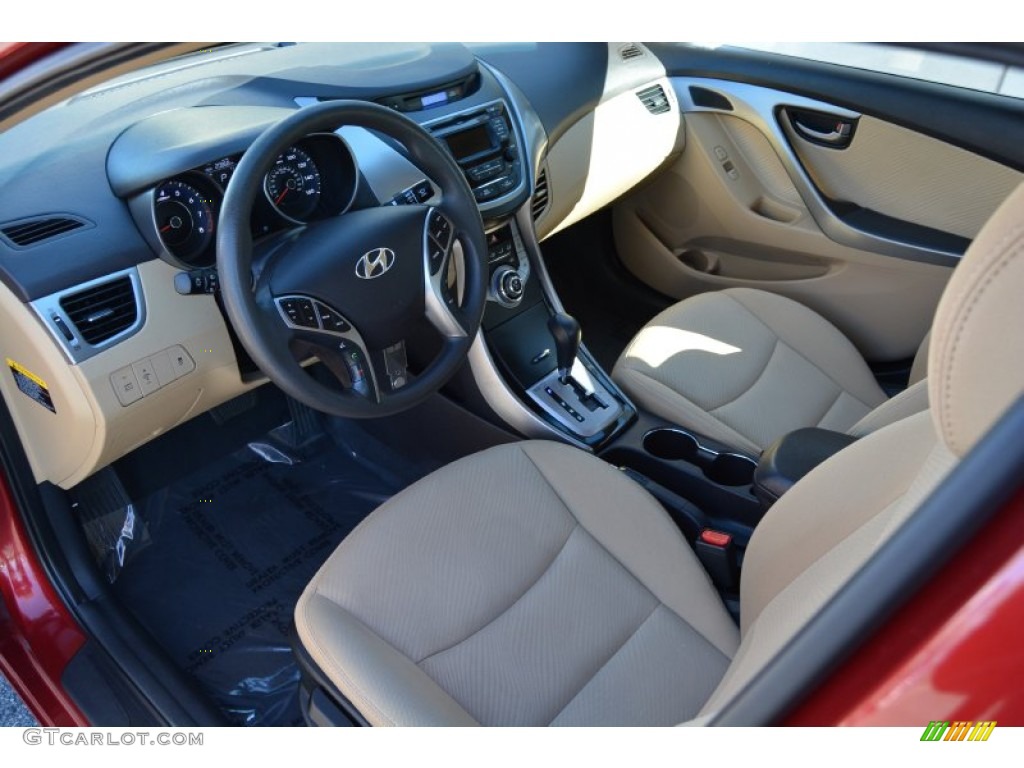 2013 Elantra GLS - Sparkling Ruby / Beige photo #11