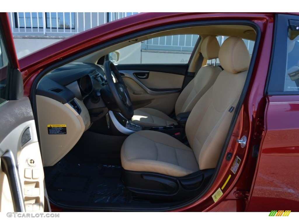 2013 Elantra GLS - Sparkling Ruby / Beige photo #12