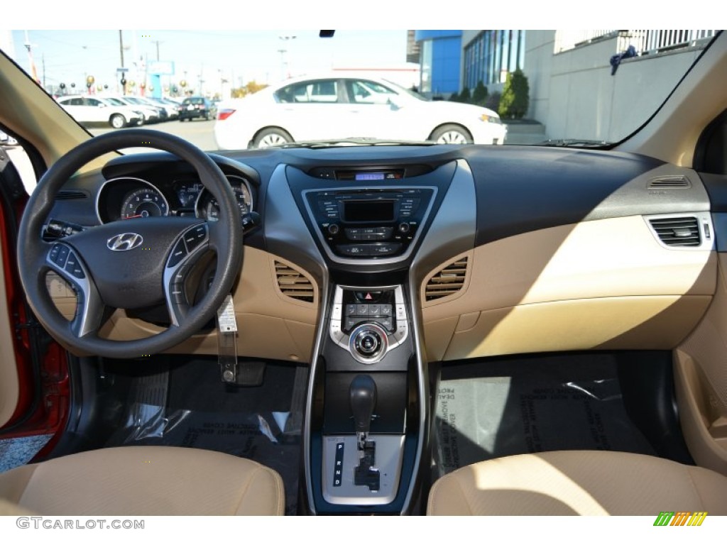 2013 Elantra GLS - Sparkling Ruby / Beige photo #13